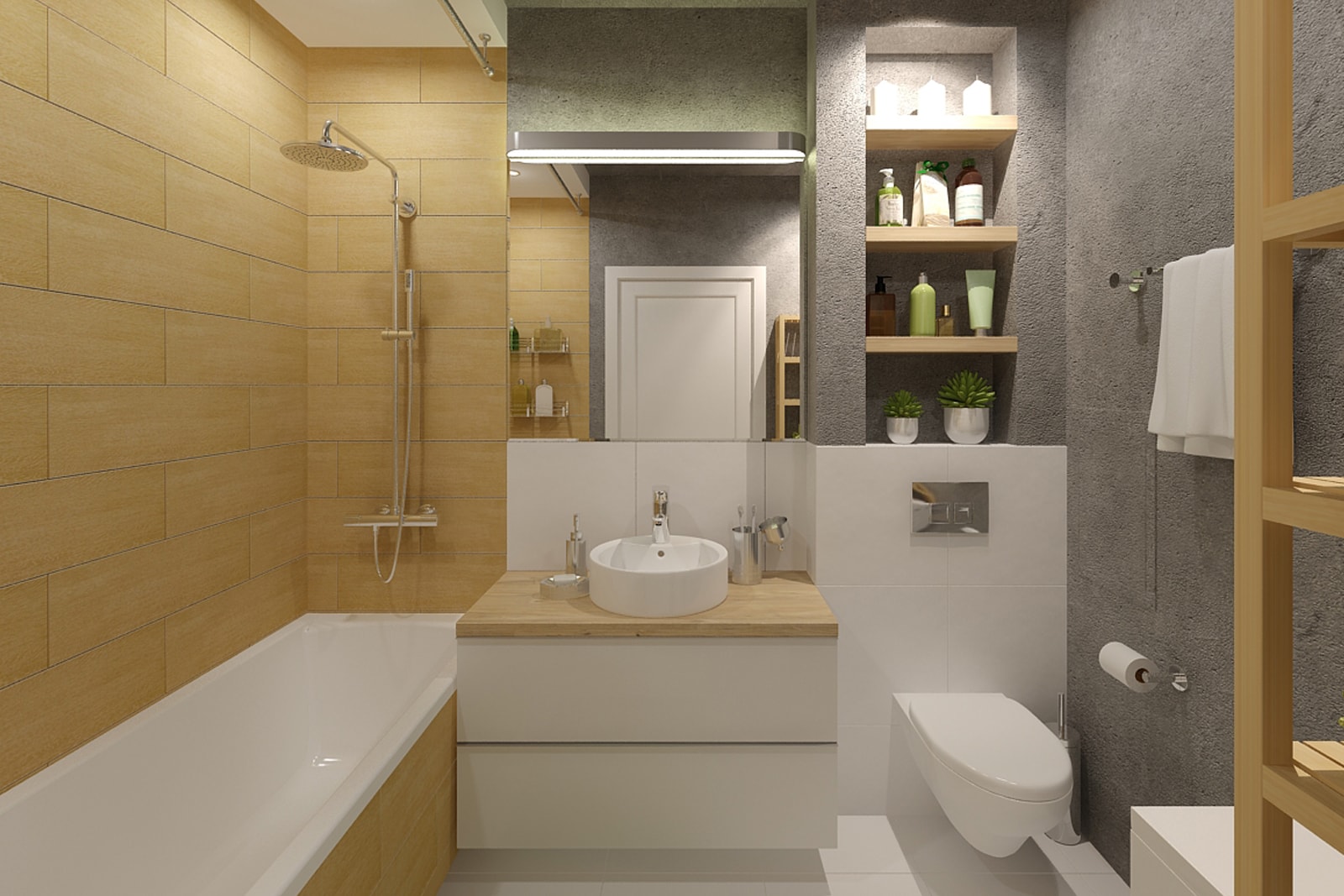 Дизайн-проект совмещенной ванной комнаты