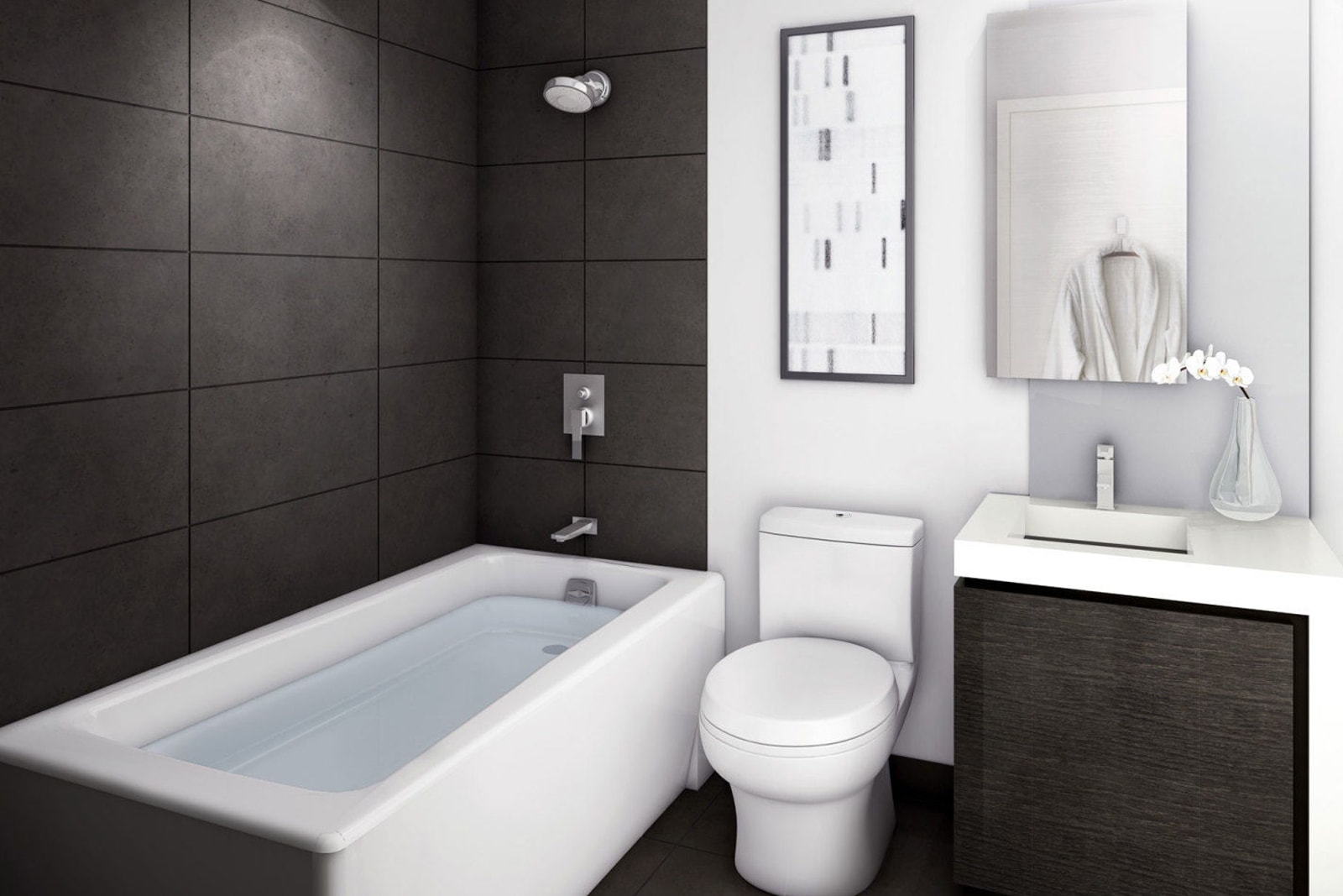 Дизайн-проект ванной комнаты совмещенной с туалетом-1