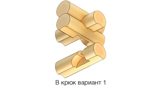 Деревянный сруб в Москве с угловым соединением в крюк-1