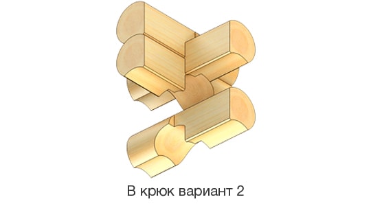 Деревянный сруб в Москве с угловым соединением в крюк-2